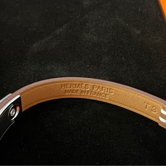 NWT • Hermes • Rivale Mini Bracelet • Silver/Brown • T3 • Authentic - Picture 4 of 9